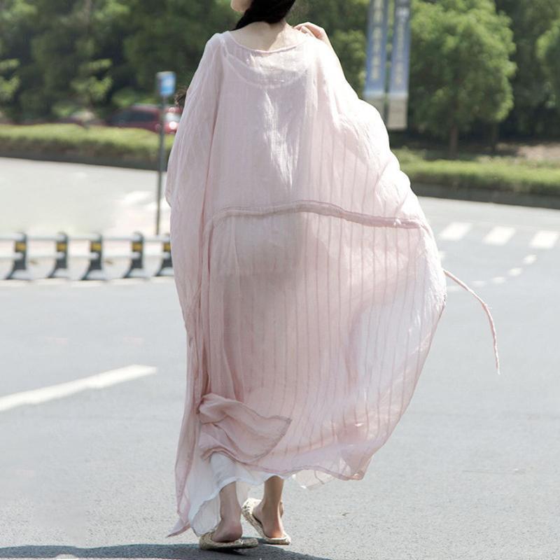 Pink Baggy Summer Cotton Dresses For Women - Omychic