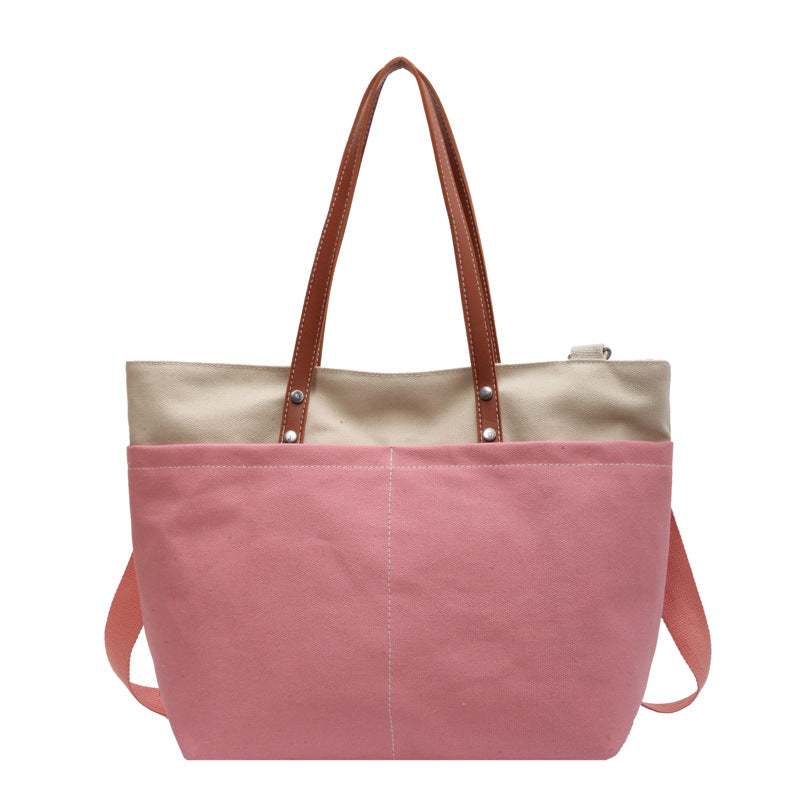 Casual Spliced Commuting Canvas Bag