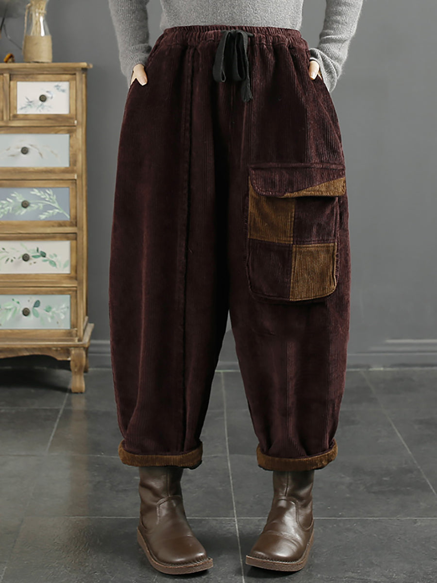 Women Winter Fleece-lined Harem Pants