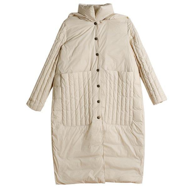 Warm Hooded Single Breasted Pockets 2021 New Pockets Warm Thick Korean Style Down Coats - Omychic