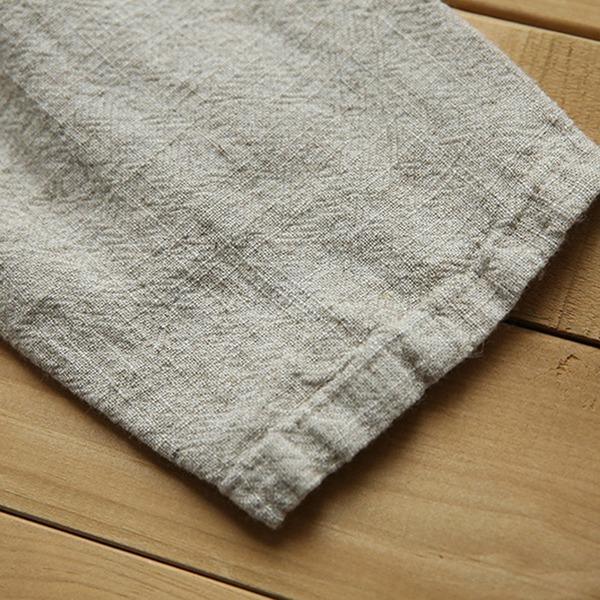 Casual Vintage Linen Women Clothes 2020 New Long Sleeve Button Pockets O-Neck Brief Loose - Omychic