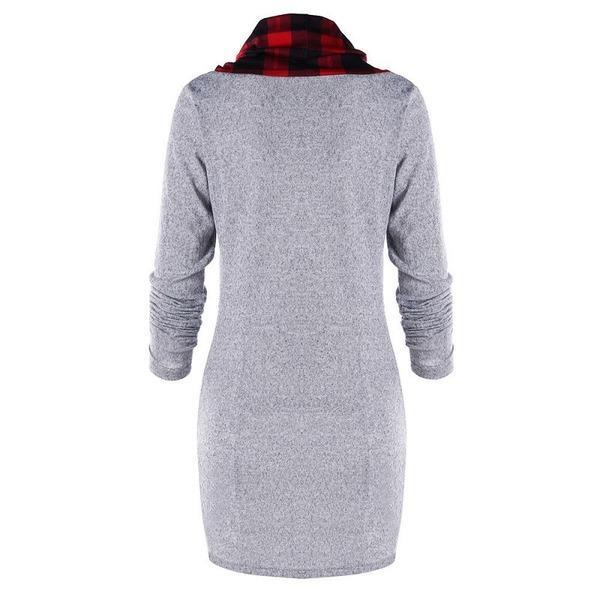 omychic plus size black cotton women casual loose mini spring autumn party dress - Omychic