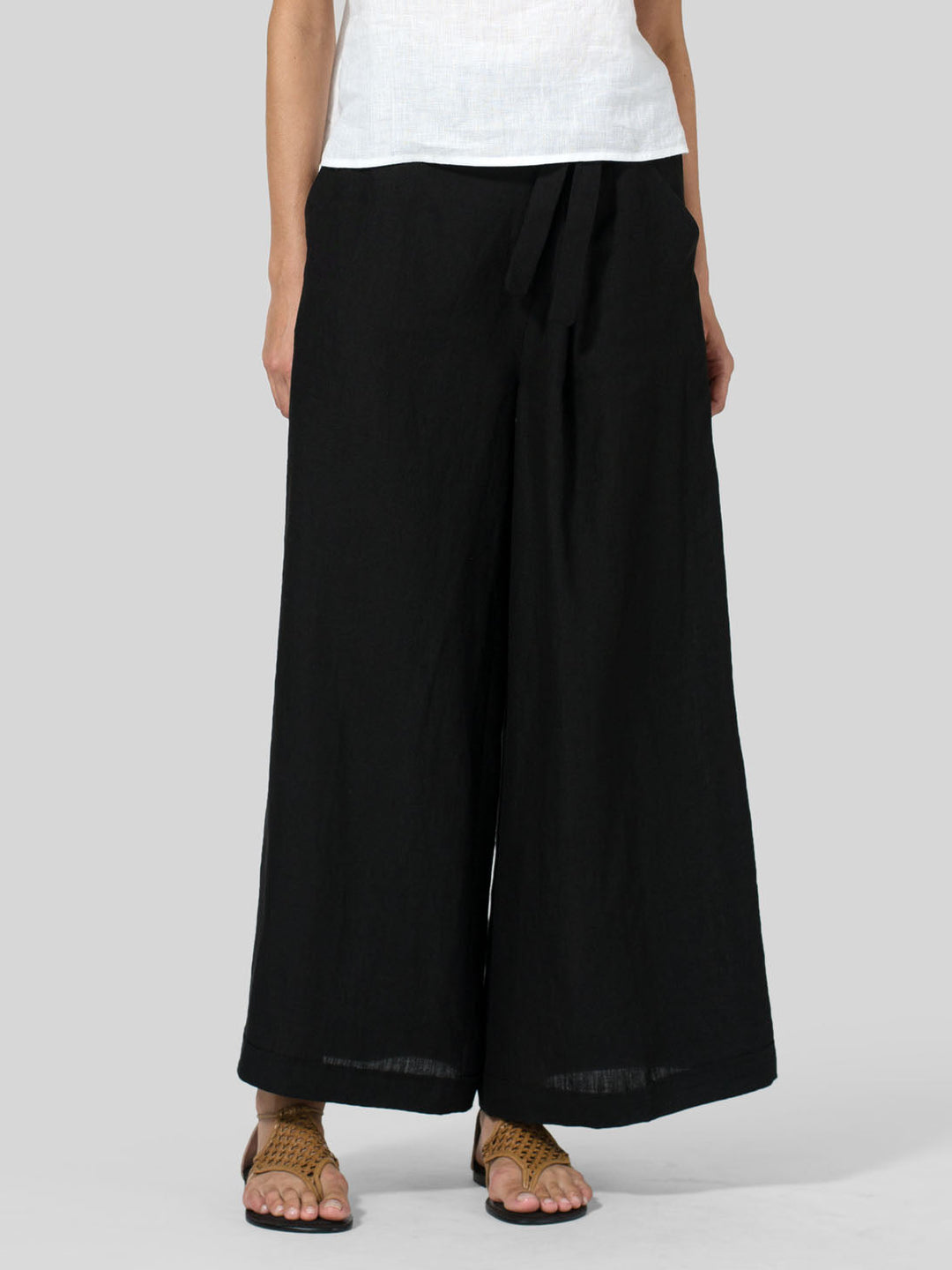 Cotton Linen Wide Leg Long Pants