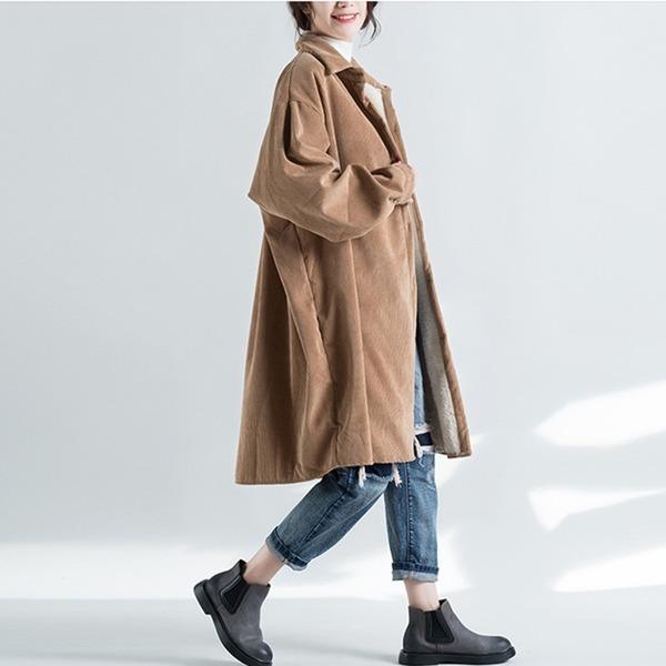 2020 New Single-breasted Turn-down Collar Warm Women Coats - Omychic