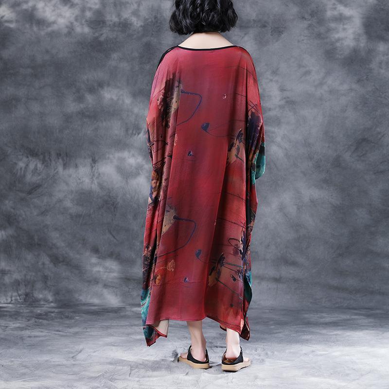 Summer Shoulder Sleeve Loose Printed Long Dress - Omychic