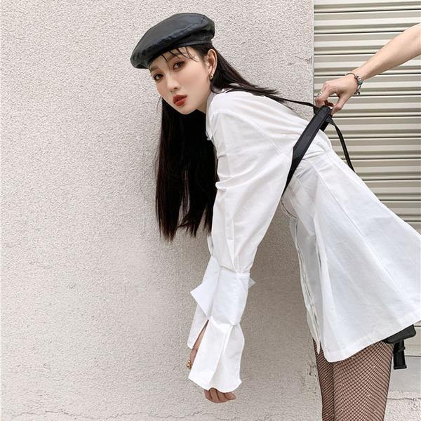Fashion New Solid Color Shirt Long Sleeve Simplicity Temperament All-match - Omychic