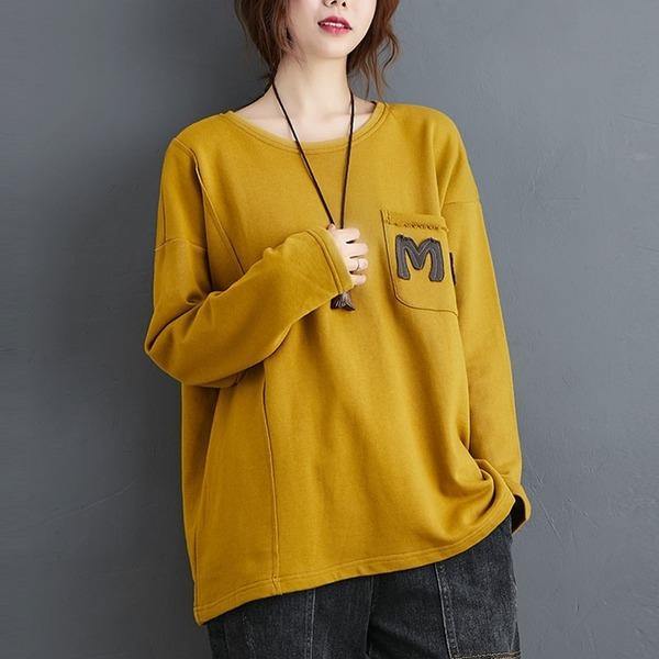 100% Cotton Women Casual Sweatshirt Style O-neck Loose Female Long Sleeve Pullovers Hoodies - Omychic