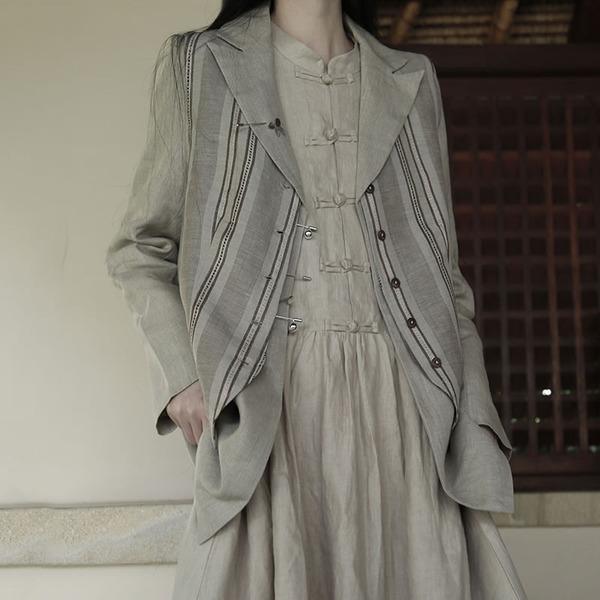 Vintage Striped Patchwork Vest Women Winter Trendy Fashion New Style V Neck Top - Omychic