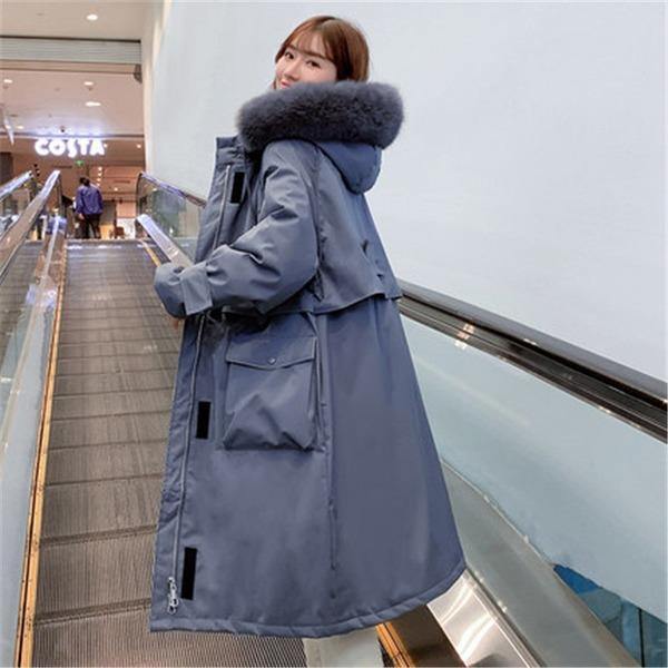 Oversized Waist Cotton Clothing Winter Coat Hooded Warm Fur Collar Women Winter Jackets - Omychic