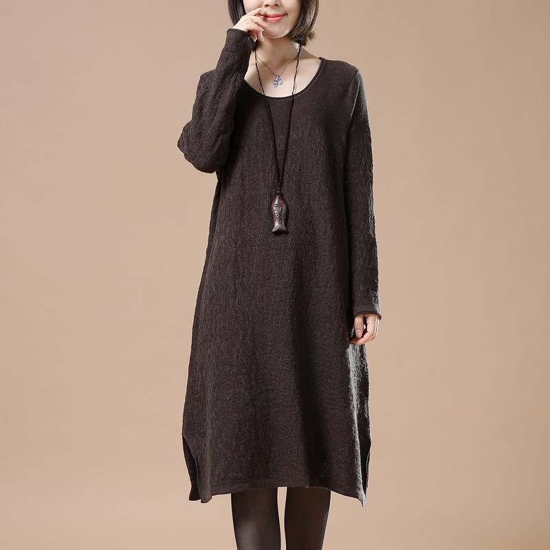 Chocolate oversize women sweaters knit dresses - Omychic