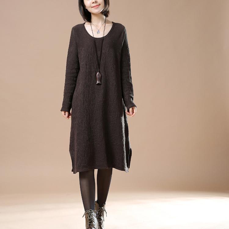 Chocolate oversize women sweaters knit dresses - Omychic