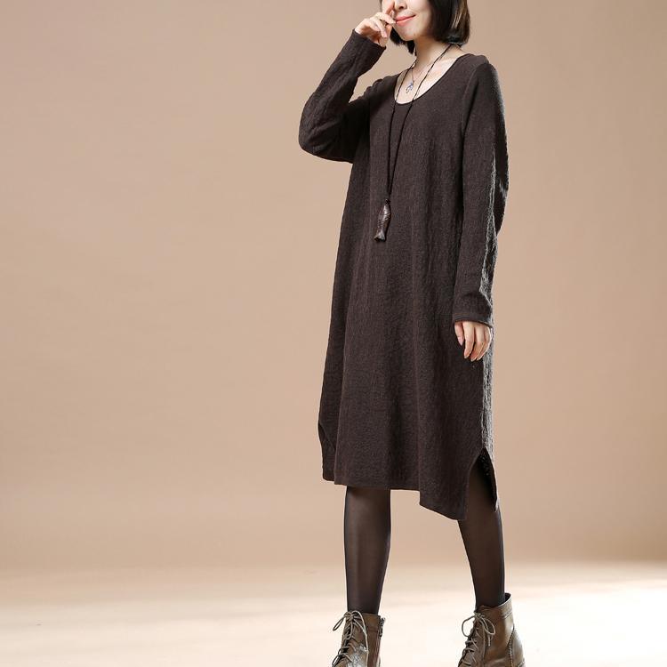 Chocolate oversize women sweaters knit dresses - Omychic