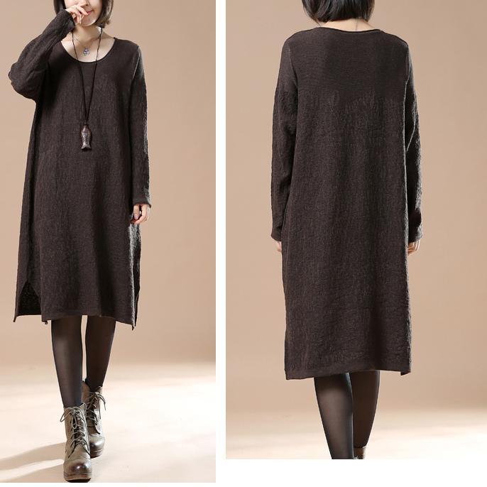 Chocolate oversize women sweaters knit dresses - Omychic