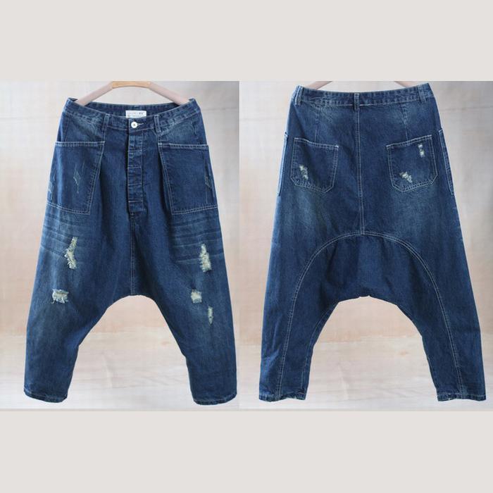 Fall Denim pants women drop-crotch - Omychic