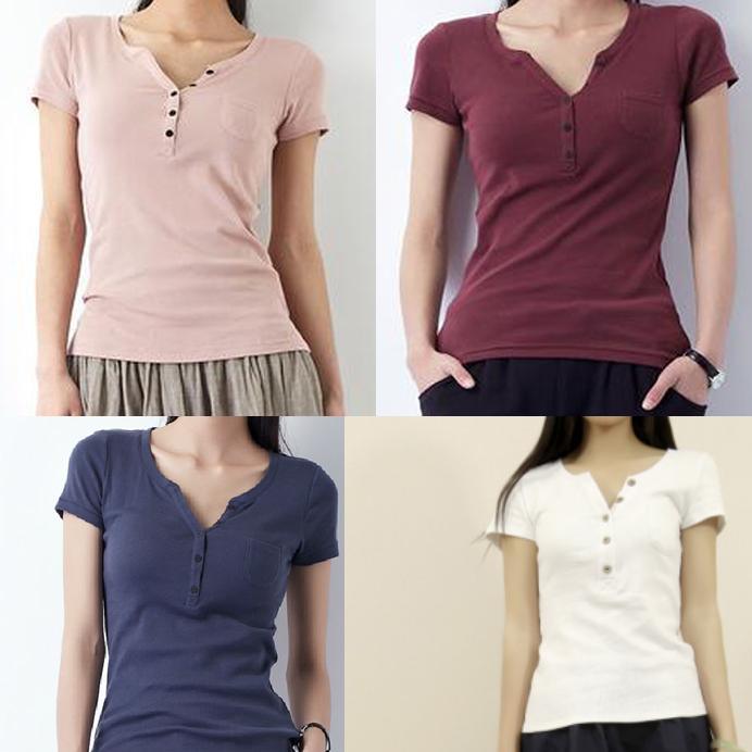 Navy natural cotton women t shirt tunick blouse top plus size - Omychic