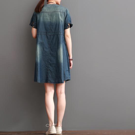 New denim dresses shift dress summer denim sundress - Omychic