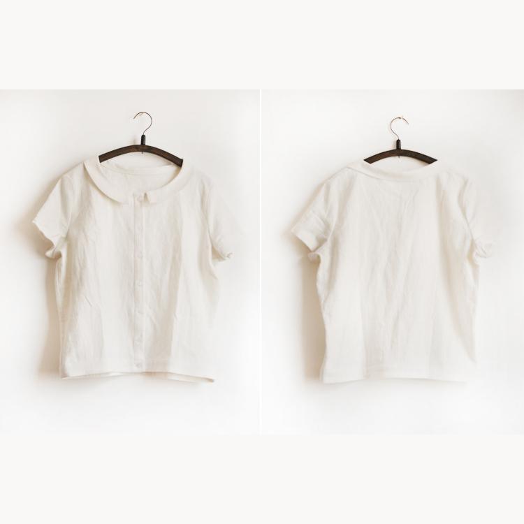 White short sleeve linen short women cardigan cotton short sleeve - Omychic