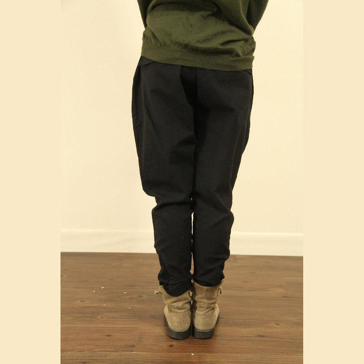 dark khaki linen baggy pockets harem boots pants - Omychic