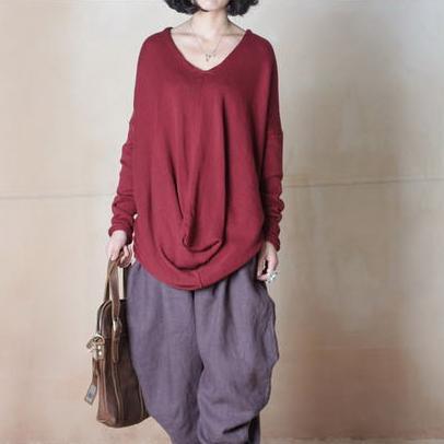 fall gray women pants harem pants linen trousers - Omychic
