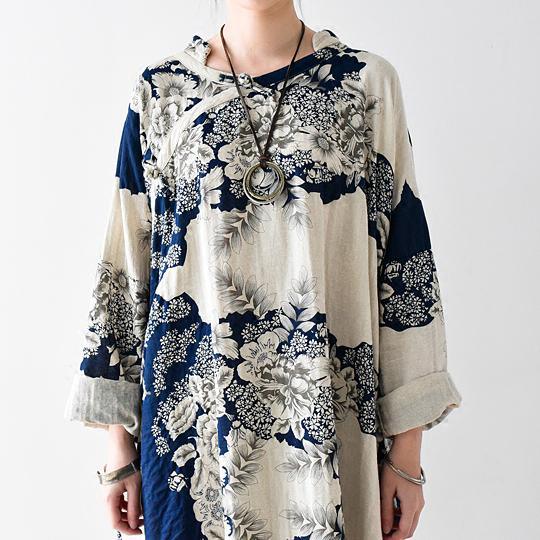 fall white oversized linen dress plus size cotton fall dresses - Omychic