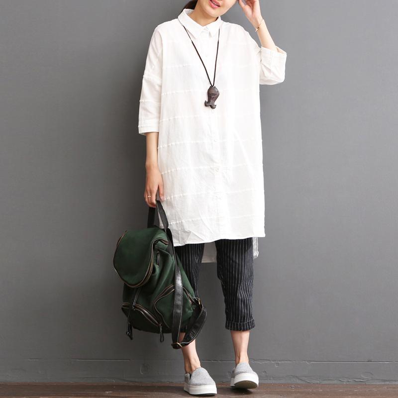 linen dress summer white dress plus size sundress - Omychic