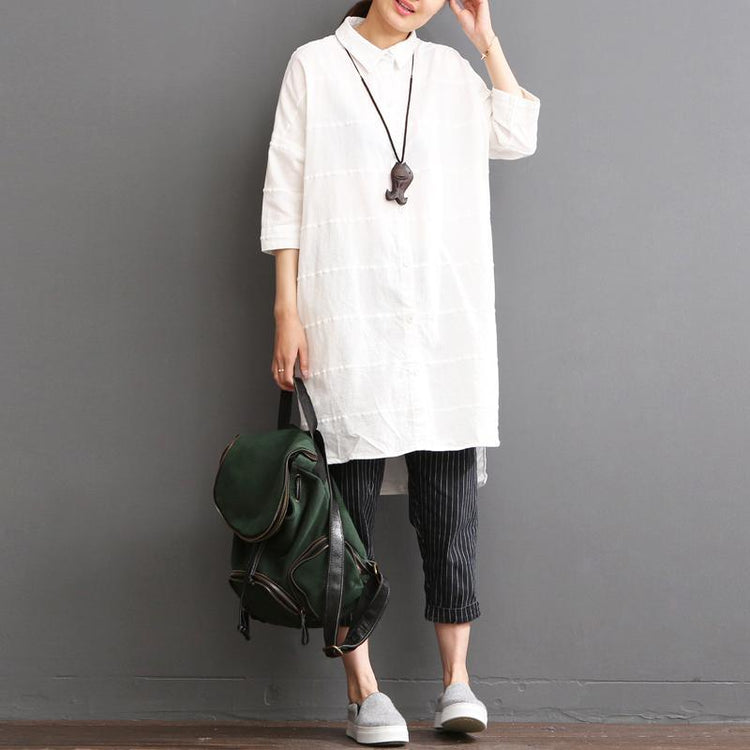 linen dress summer white dress plus size sundress - Omychic
