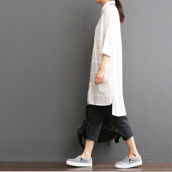 linen dress summer white dress plus size sundress - Omychic