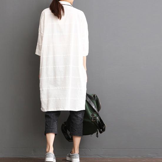 linen dress summer white dress plus size sundress - Omychic