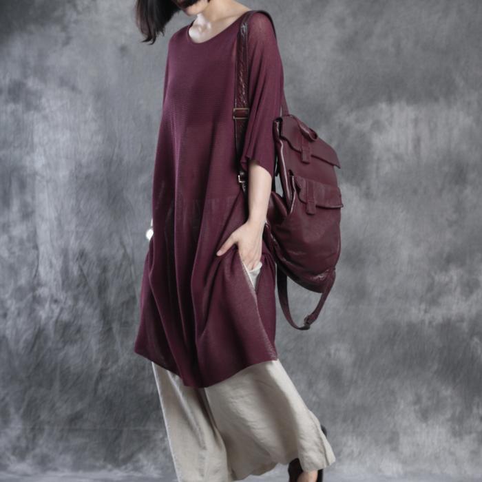 linen dresses half sleeve maxi dress sundresses oversize caftan - Omychic