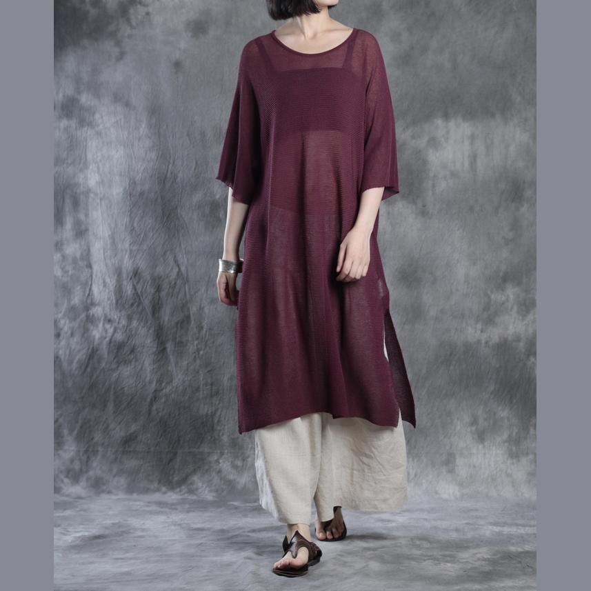 linen dresses half sleeve maxi dress sundresses oversize caftan - Omychic