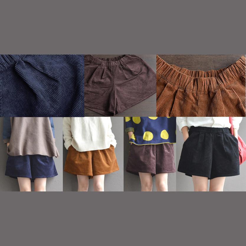 new top quality corduroy pants spring pockets shorts - Omychic