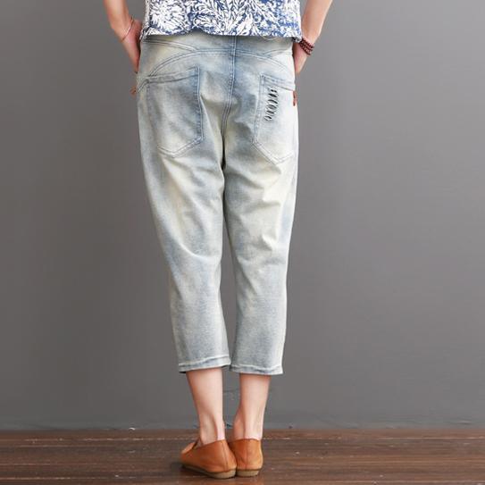 ripped pants summer women crop pants - Omychic
