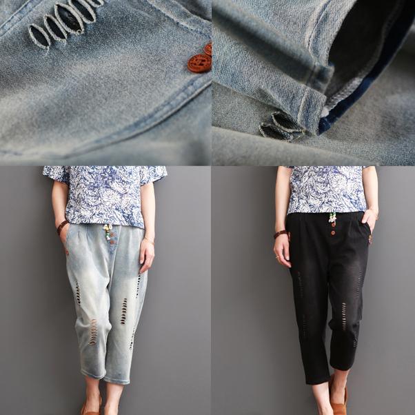 ripped pants summer women crop pants - Omychic