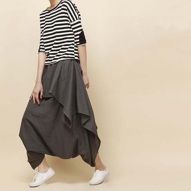 summer women striped T shirt tunic cotton shirt o neck bouse top half sleeve black and white - Omychic