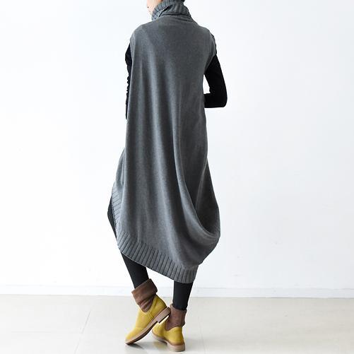 winter asymmetrical sweaters plus size knit dresses two pieces linen and woolen blended New Fabric - Omychic