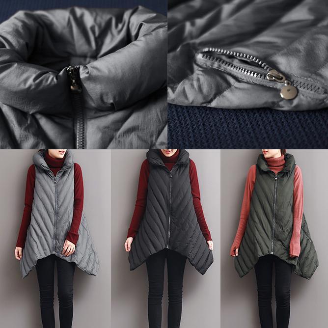 winter black warm down jacket vest X shape - Omychic