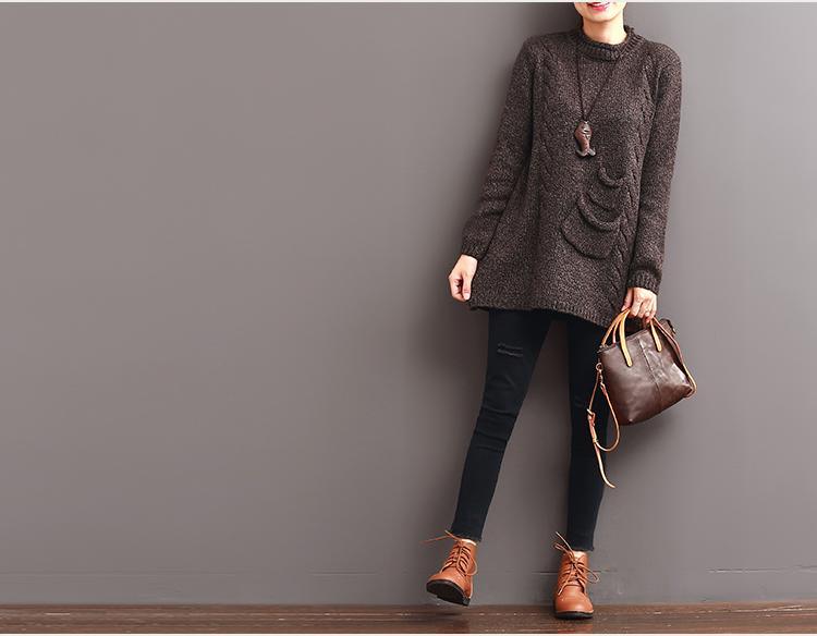 winter sweaters chocolate knit tops inspired by the beach and waves - Omychic