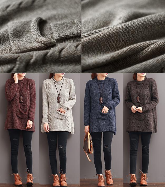 winter sweaters chocolate knit tops inspired by the beach and waves - Omychic