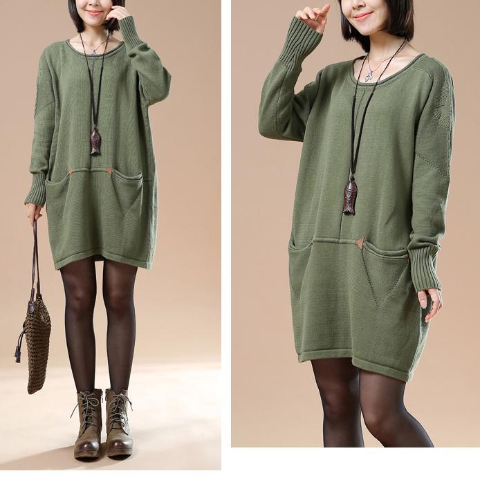 winter sweaters in green plus size women winter dress - Omychic