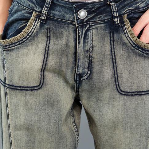 2017 New Gradient jeans oversize denim pants crop trousers - Omychic