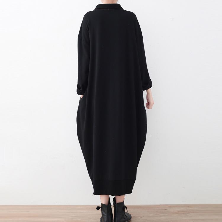 2017 black linen maxi dress plussize patchwork long cotton dresses top quality striped dress - Omychic