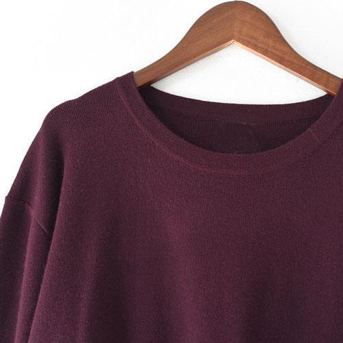 2017 fall burgundy casual cotton sweaters dresses plus size stylish slim mid knit dress - Omychic