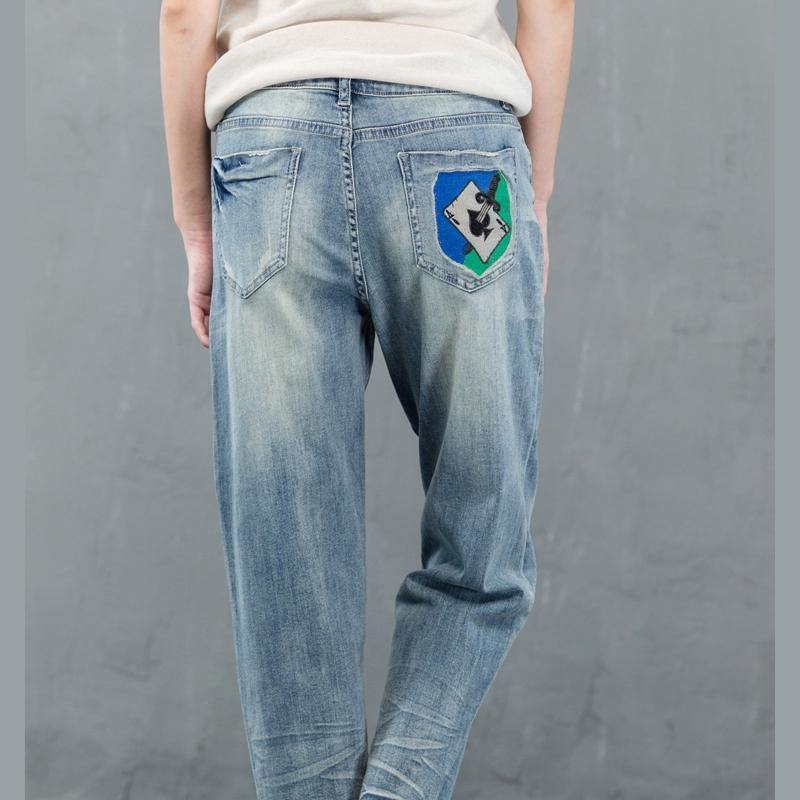 2017 kiss your ankle crop denim pants plus size jeans - Omychic