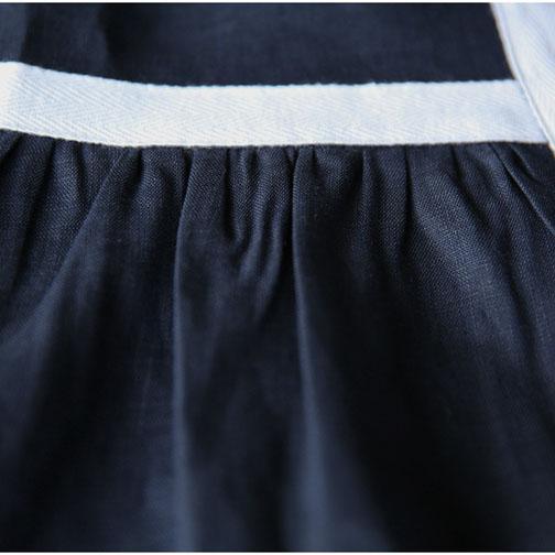 2017 navy patchwork linen dresses oversize casual sundress short sleeve mid dress - Omychic