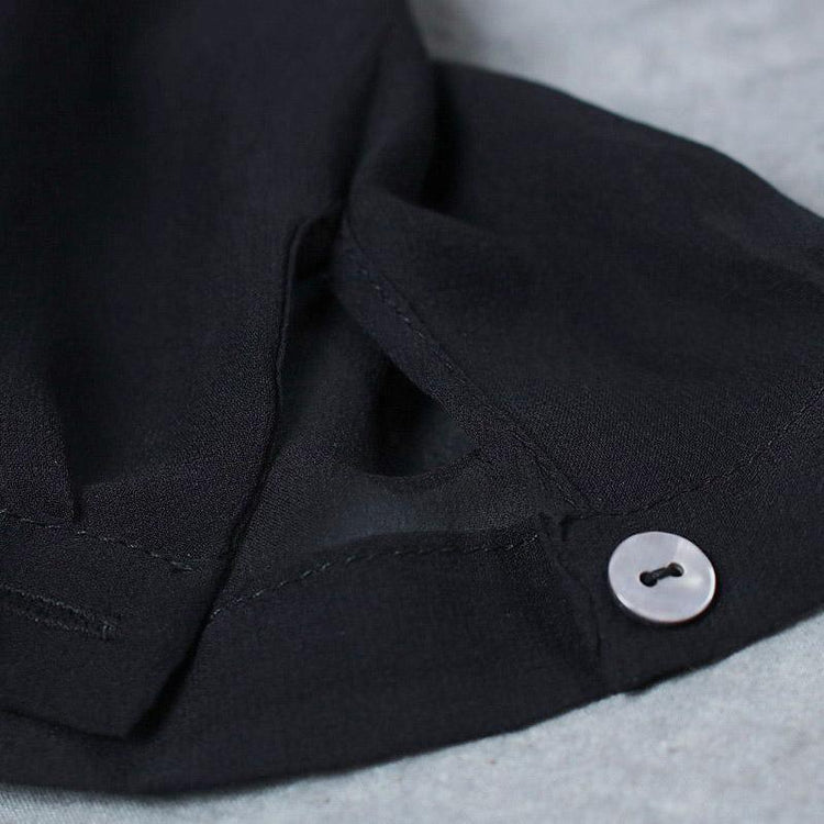 2017 new black stylish tops loose casual blouse half sleeve cardigans - Omychic