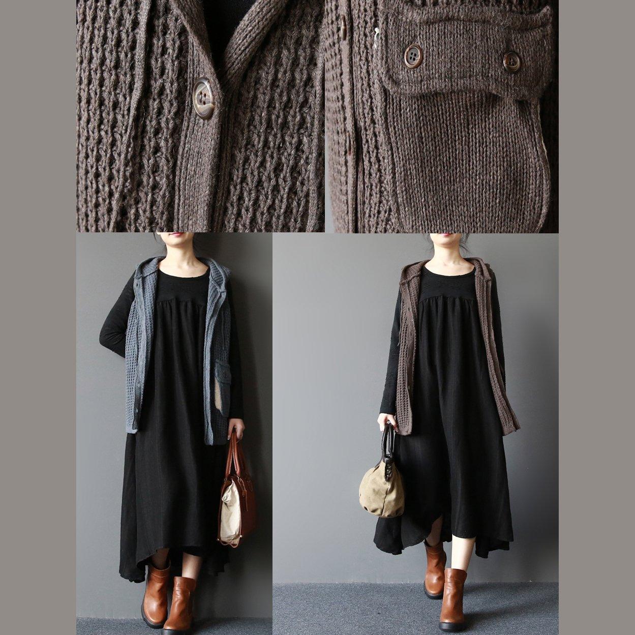 2017 spring hoodied knit tops women cardigans in blue - Omychic