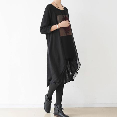 2017 spring layered flowy chiffon linen dresses plus size dresses oversize shirts asymmetrical - Omychic