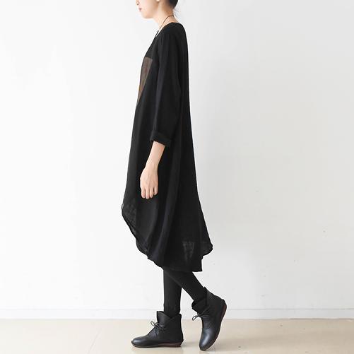 2017 spring layered flowy chiffon linen dresses plus size dresses oversize shirts asymmetrical - Omychic