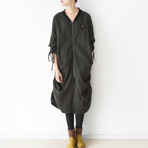 2017 spring new drape dresses chic oversize caftans tea green dresses - Omychic