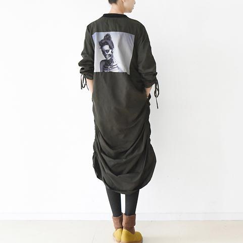 2017 spring new drape dresses chic oversize caftans tea green dresses - Omychic